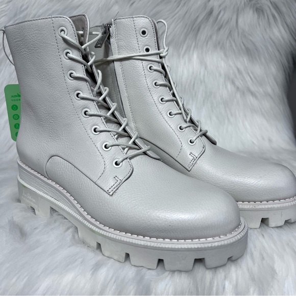 Sam Edelman Garrett Modern Ivory Leather Platform Combat Boots Sz 8 Read - Picture 8 of 8